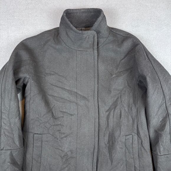 J. Crew Jackets & Blazers - J Crew Factory City Coat Womens Size 6 Black Wool Blend Lined Classic